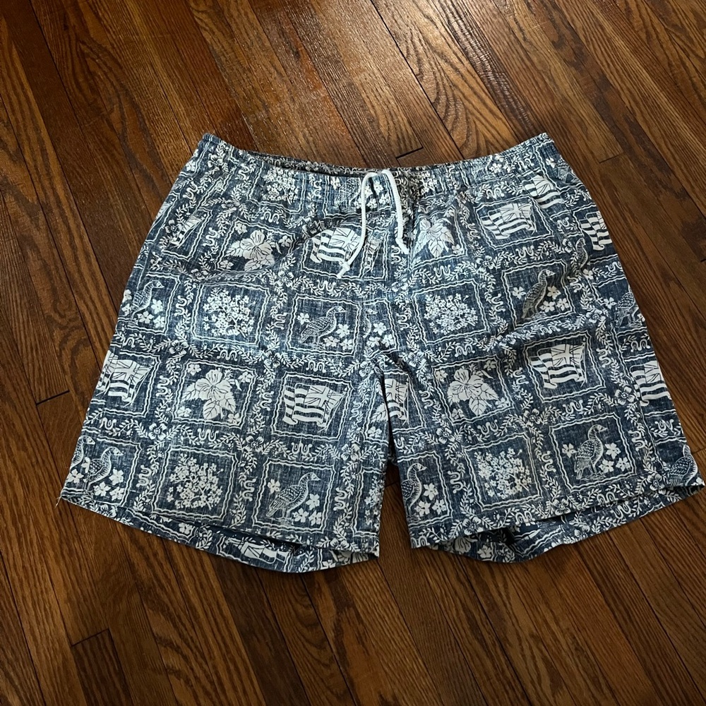 Reyn Spooner Navy and White Swim Trunks